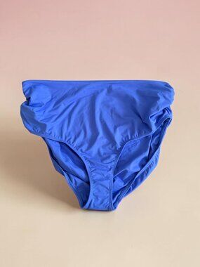 ANNE COLE Blue Purple Swim Bikini Bottoms Size XL NEW NWOT